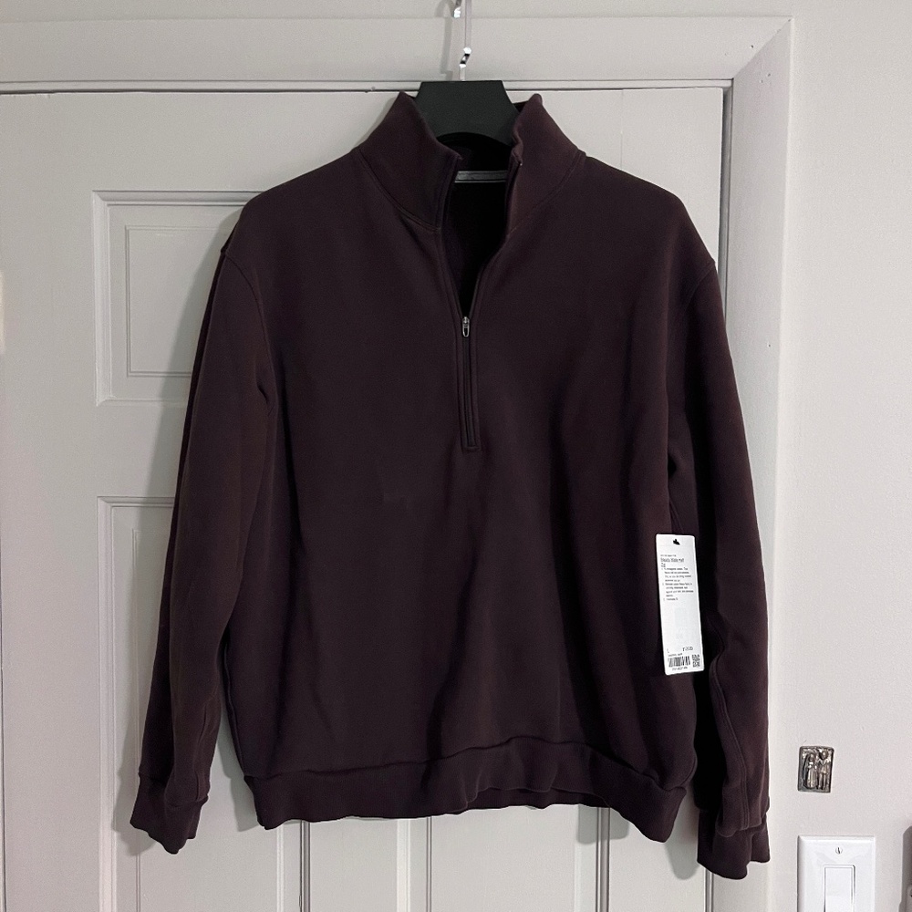 Lululemon 1/4 Zip Sweater - L Espresso